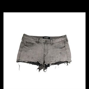 Express Cut Off Hot Pants Micro Mini Shorts 6 Denim 90s Y2K #sk1